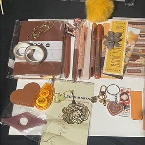 Brown and Orange Stationery Set